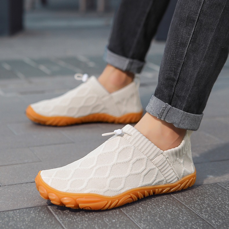 Outdoor Men's Versatile Breathable Lightweight Fly-Knit Sports Shoes Non-Slip Wear-Resistant Comfortable Oxford Sole Running Morning Exercise Shoes
