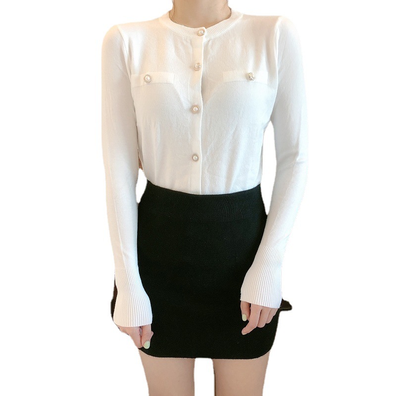 Picture of Autumn 2022 chic Korean All-match Elegant Fashion Single-breasted Knit Sweater Small Cardigan Coat Women
