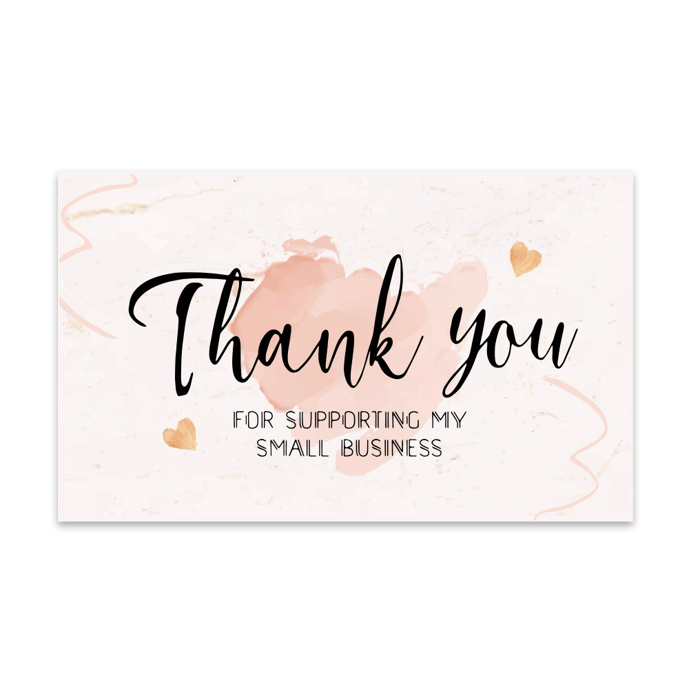 Picture of Amazon cross-border wholesale green leaf thank you card coated paper card thank you gift card pink packaging card