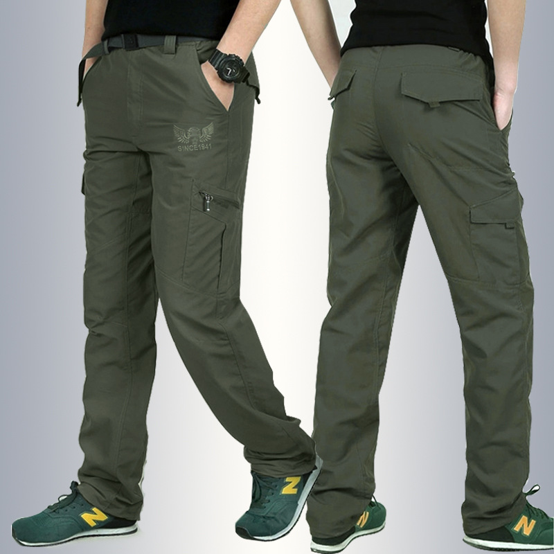 Summer Quick-drying Trousers Men's Sports Outdoor Mountaineering Trousers Waterproof Large Size Lightweight Quick-drying Pants Loose 105