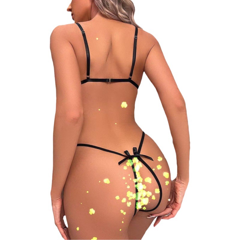 Picture of European and American Style Cross-Border Foreign Trade Large Size Lace Sexy Jumpsuit Open-Fit Breast-Free Backless See-Through Sexy Lingerie