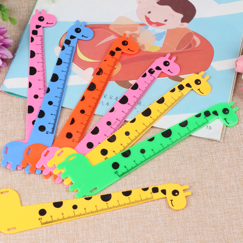 Picture of Cartoon giraffe 15cm ruler student school supplies South Korea creative stationery children's plastic ruler wholesale