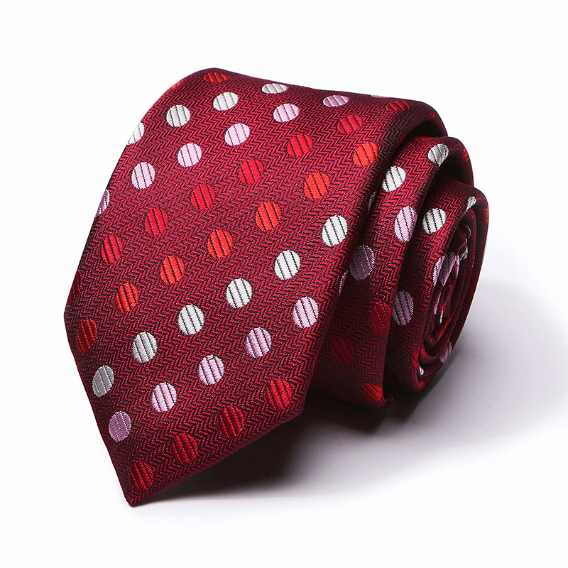 Picture of Tie spot tie polyester silk tie manufacturer 8cm business men's formal wear wedding studio tie