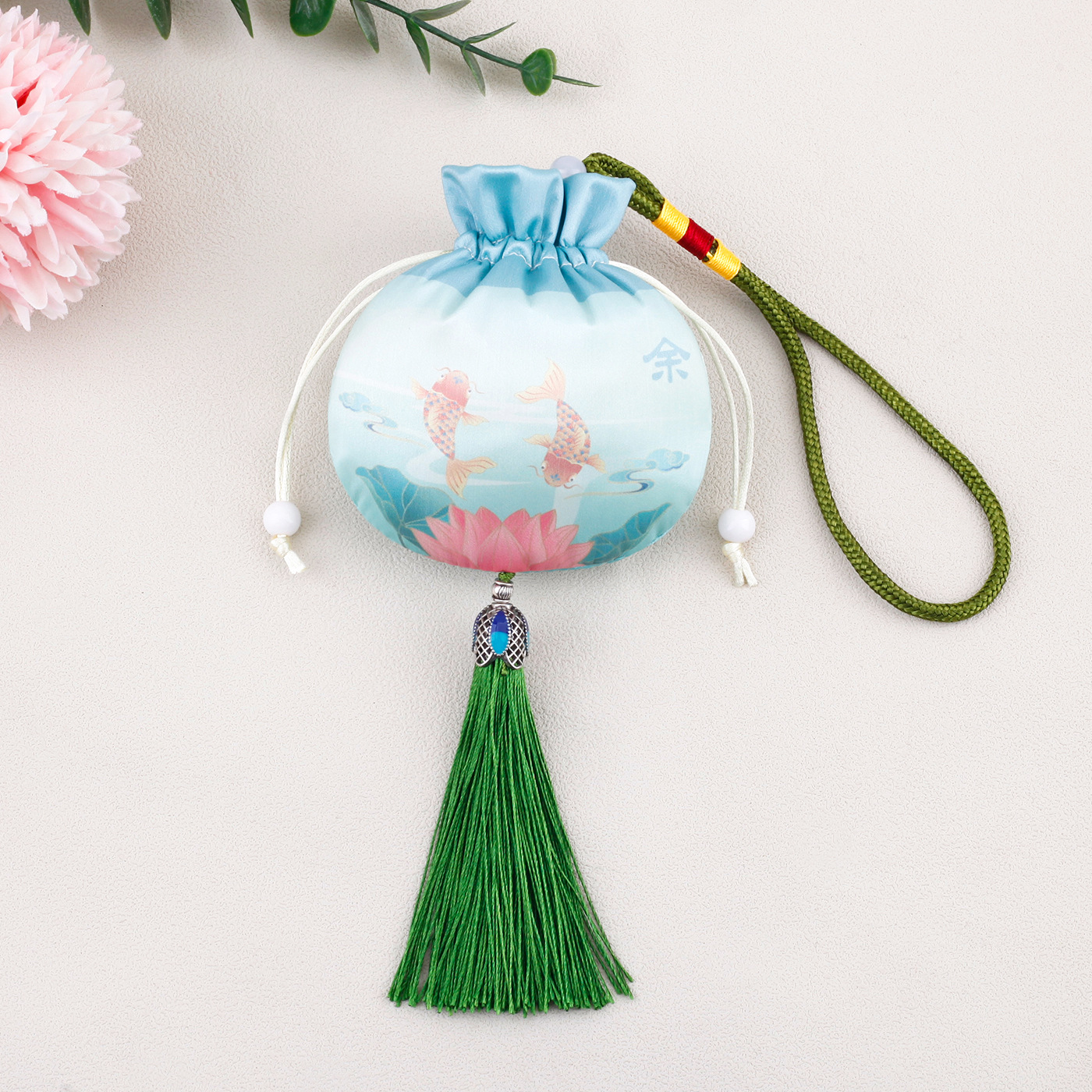 Picture of Qinggeng Dragon Boat Festival sachet empty bag antique embroidery printing purse portable decorative pendant sachet Hanfu sachet