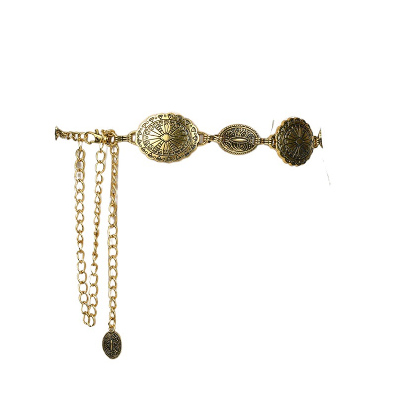 European and American cross-border jewelry French retro metal waist chain women's chain belt decoration with skirt shirt pants chain