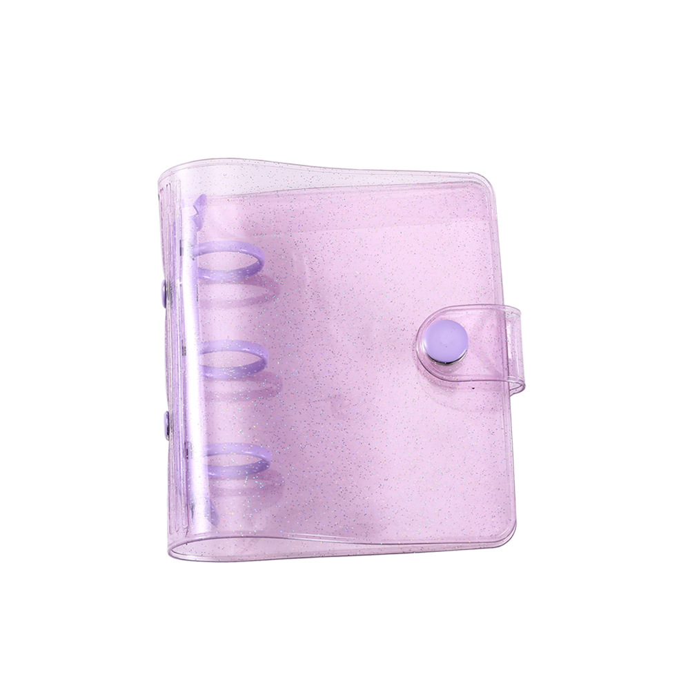 Picture of ins Korean version of shiny transparent hand Ledger PVC three-hole mini binder student Girl star chasing album book