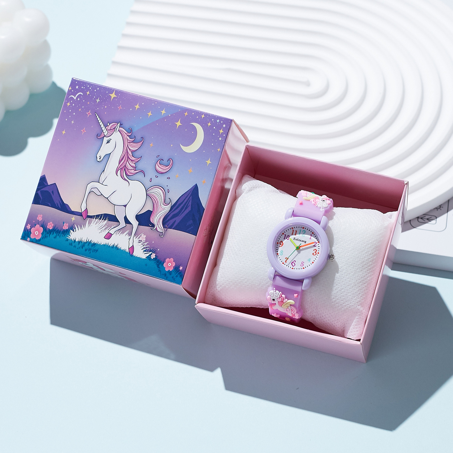 Children's Watch Girls Korean Version Cute Primary School Student Digital Watch Pointer Type Girl Junior High School Unicorn Waterproof Watch