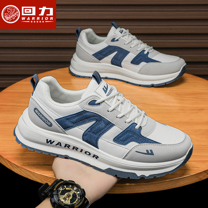 Warrior men's shoes sneaker men's 2024 spring new versatile trendy shoes men's lightweight running casual shoes