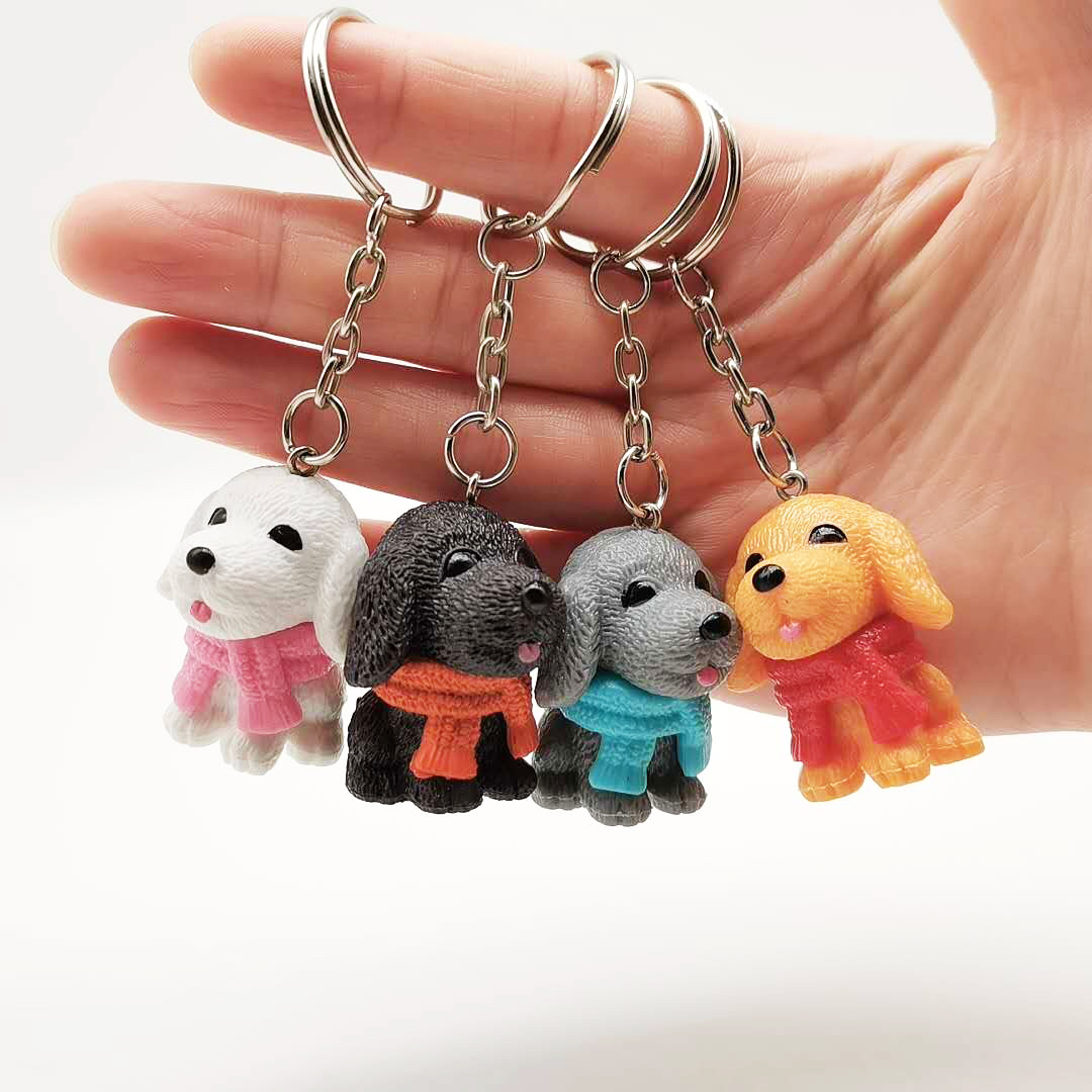 Cartoon Puppy Keychain Bag Pendant Cute Teddy Doll Car Pendant Creative Event Gift Wholesale