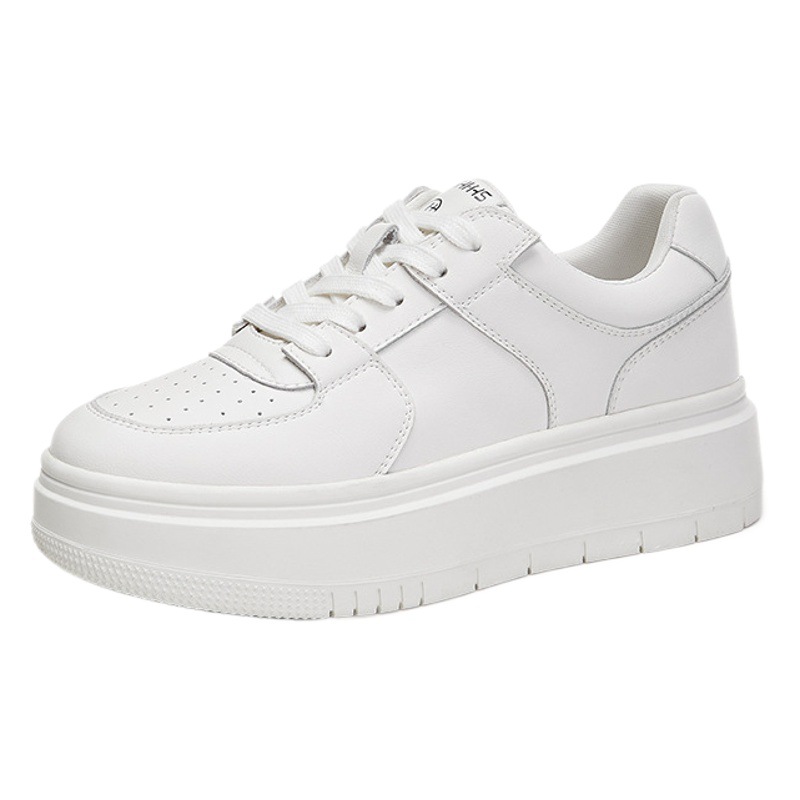 Genuine Leather white shoes for women 2023 Autumn New cowhide women's shoes thick bottom all-matching sneakers popular spring and autumn sneaker