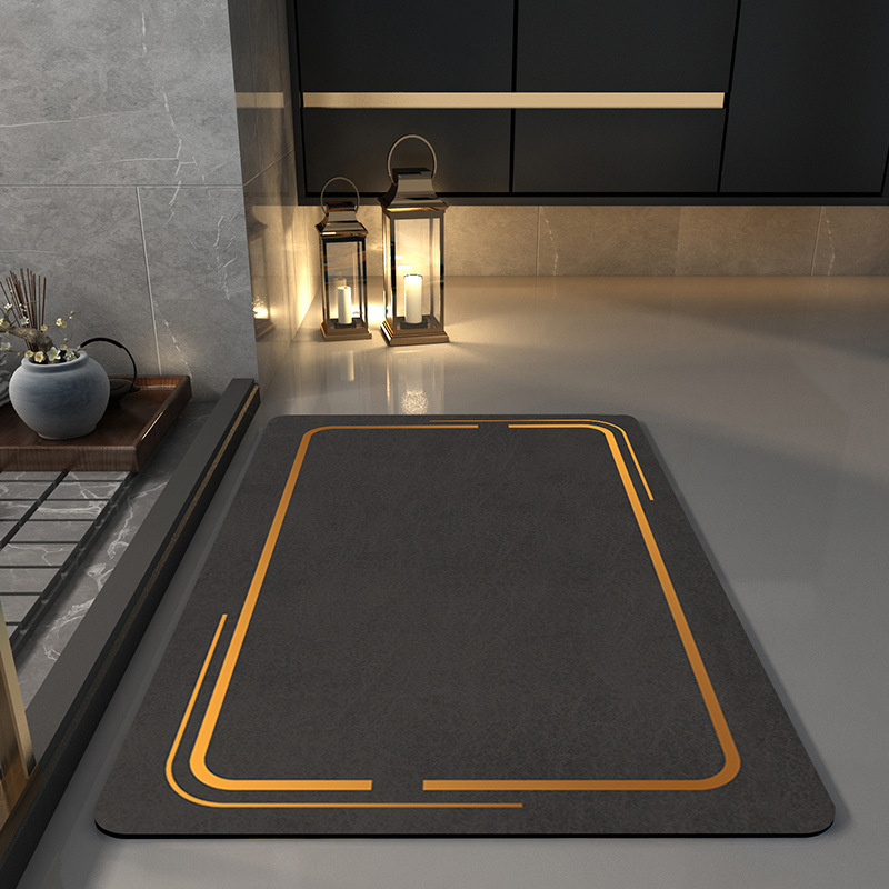 Picture of Bathroom Floor Mat Toilet Toilet Dirt-resistant Absorbent Non-slip Foot Mat Toilet Door Waterproof Erasable Quick-drying Carpet