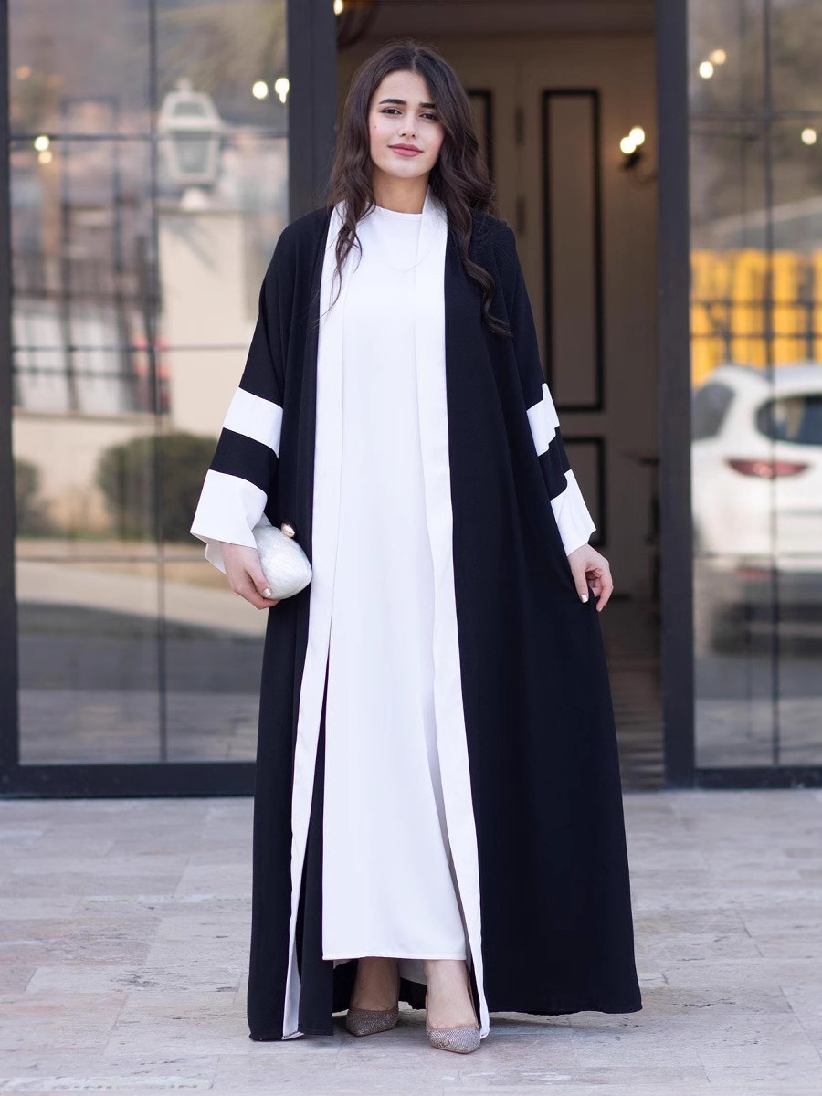 Picture of (Two-Piece Set) Middle East Amazon Robe Arabian Women's Abaya Fashion New Color Matching Saudi Dubai