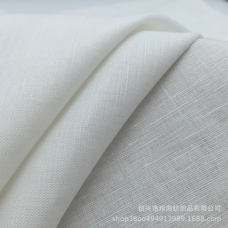 Picture of Spot 140g Linen Cotton Spring and Summer Clothing Fabric Cotton and Linen White Cloth Shirt Printed Linen Cotton Fabric Batch