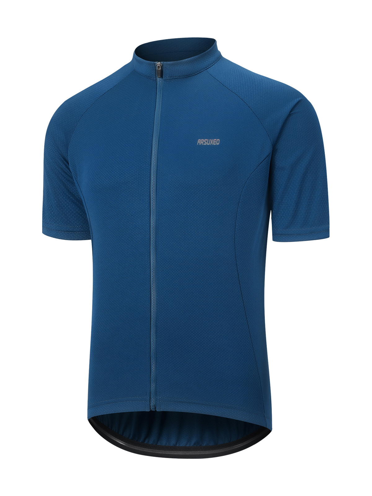 Cycling Clothing Men's Bicycle Summer Top Short-sleeved Breathable Sweat-absorbent Casual Riding Round Neck Full Zipper Solid Color