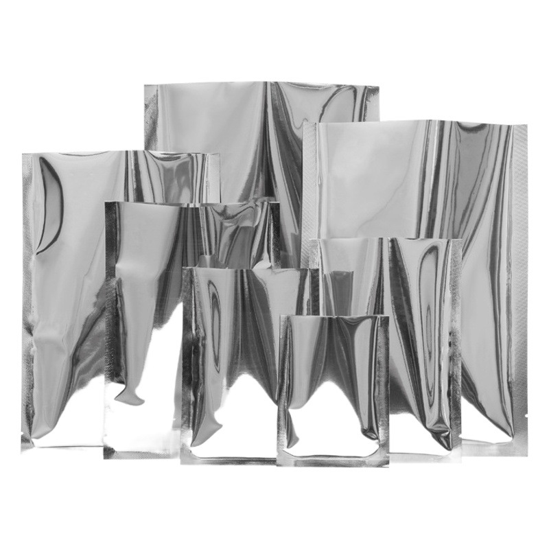 Aluminum Plated Vacuum Bag Aluminum Foil Three Side Seal Pocket Flat Mouth Suction Compression Tin Foil Paper Light-proof Large Thickened Packaging Bag