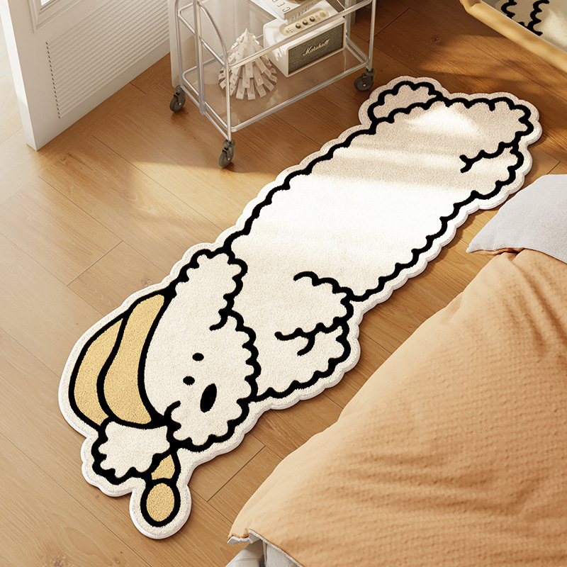 Picture of Cute Cartoon Cat Cashmere Carpet Ins Princess Bedroom Bedside Blanket Cushioned Cat Sense Balcony Bay Window Mat for Hair