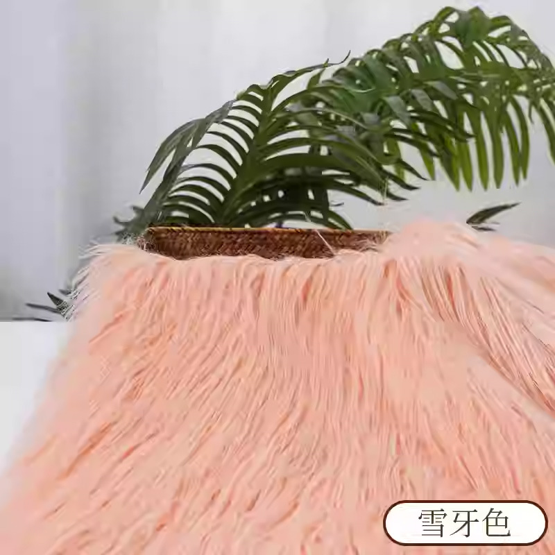 Picture of Falling Wool Plush Fabric 9cm Beast Dress Beast Hair Long Hair Roll Bundle Fried Hair Long Hair Hand-made Cotton Doll DIY