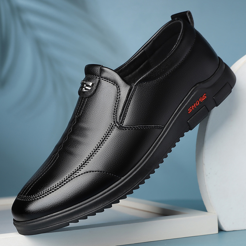 2024 Spring and Autumn New Men's Daily Casual Leather Shoes Men's Soft Sole Soft Surface Middle-aged Dad Shoes 6270