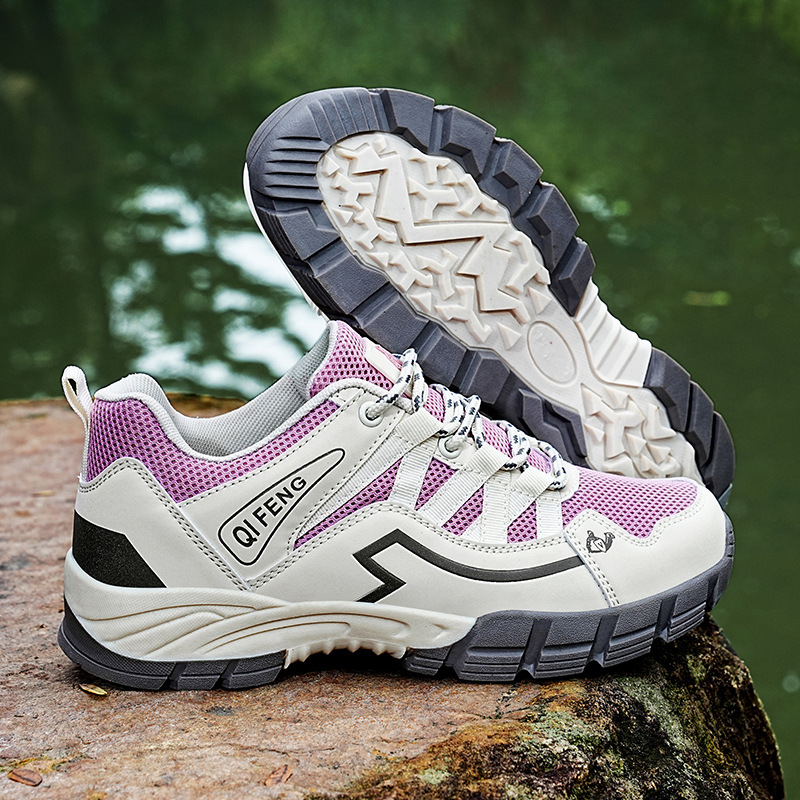 Cross-border wholesale new mesh hiking shoes non-slip wear-resistant outdoor shoes couple's lightweight breathable hiking shoes