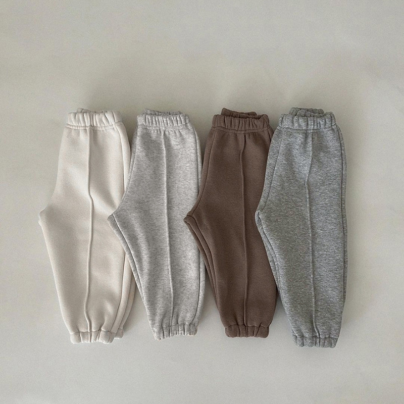 Korean Children's Clothing Spring & Fall Baby Velvet Casual Pants for Men and Women Baby Winter Casual Loose Pants Baby Pants