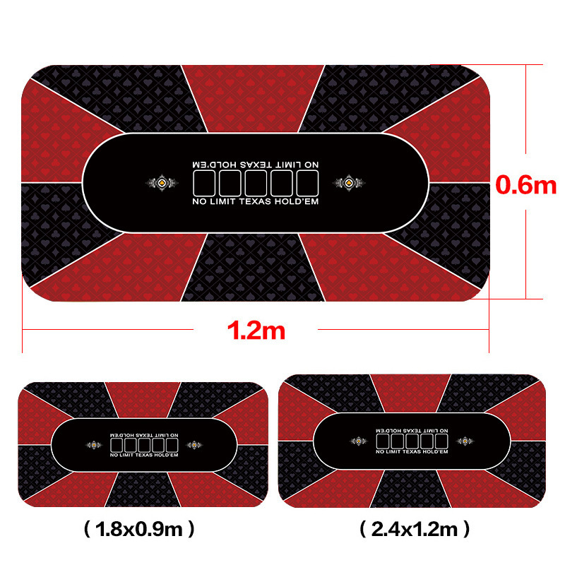 Picture of Texas Hold'Em Poker Table Mat Tablecloth Chip Poker Card Rubber Mat Round Square Tablecloth Mat Blackjack