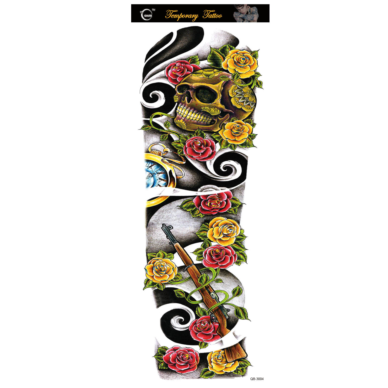 Picture of Large Flower Arm Tattoo Sticker Full Arm Waterproof Tattoo Temporary 400 Optional Full Arm Tattoo Sticker