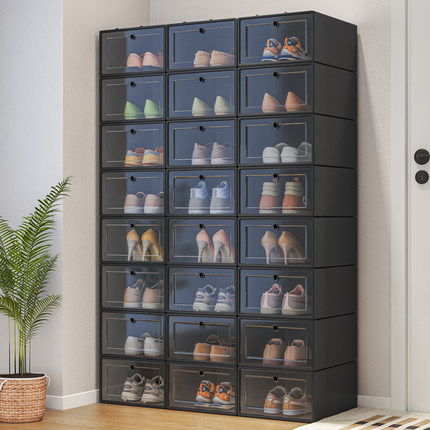 plastic shoe box dormitory storage box transparent simple storage cabinet shoe cabinet space-saving shoe rack home door