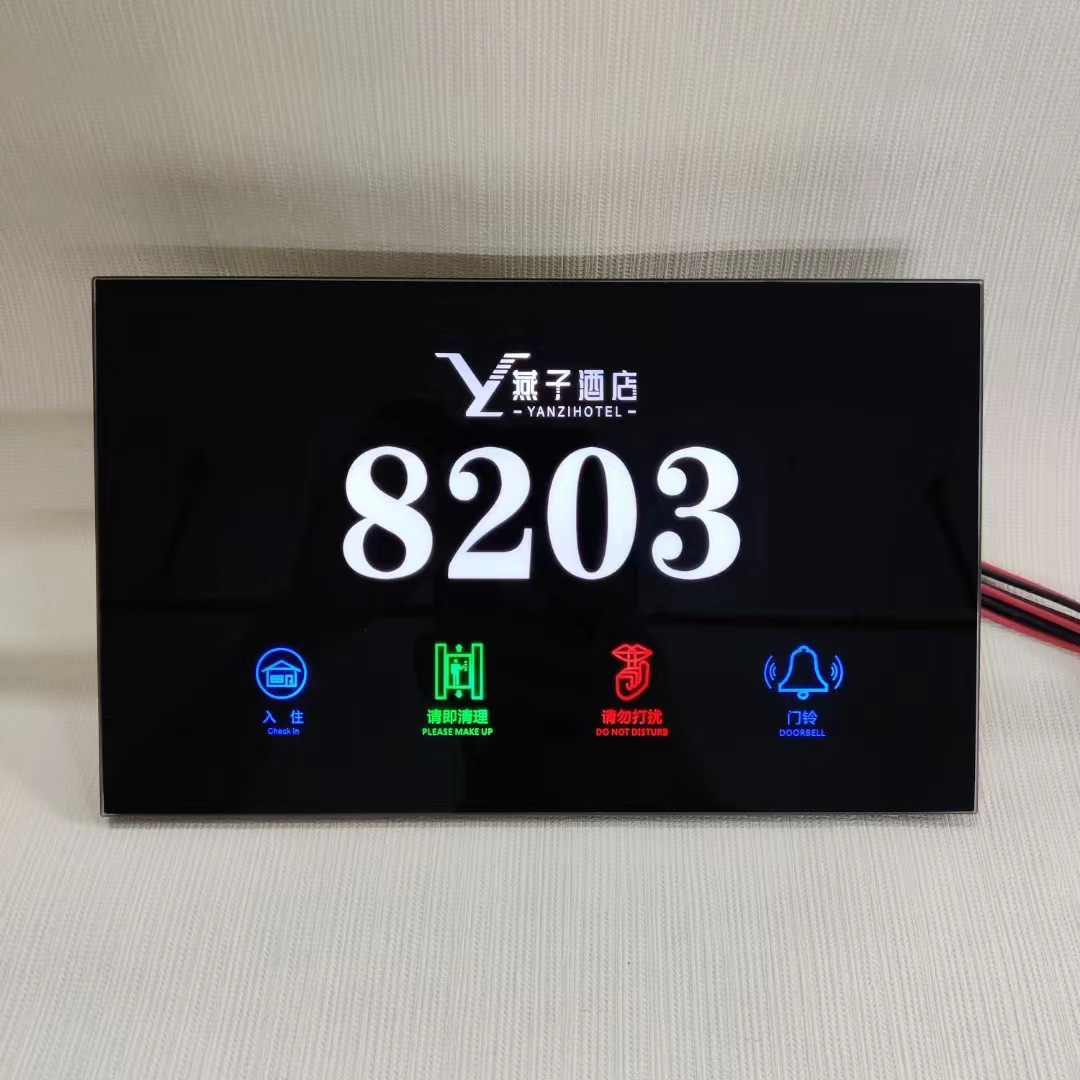 Hotel doorplate luminous electronic door display hotel rooms touch the doorbell do not disturb switch please clean up