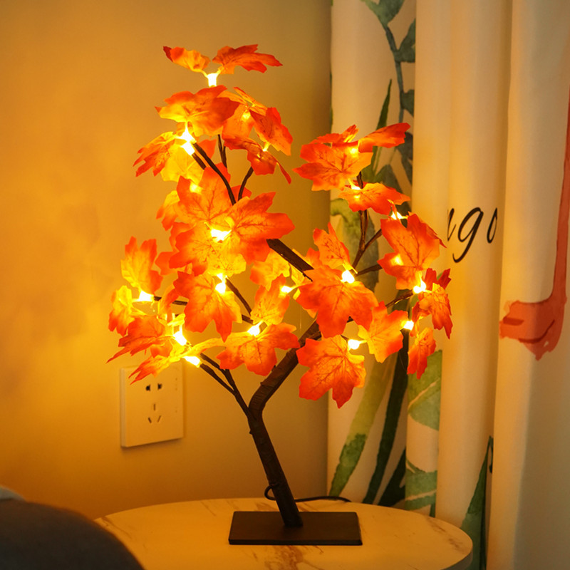 Led Simulated Maple Leaf USB Tree Light Thanksgiving Room Gift Decorative Light Colorful Light Night Light Wholesale Super Bright