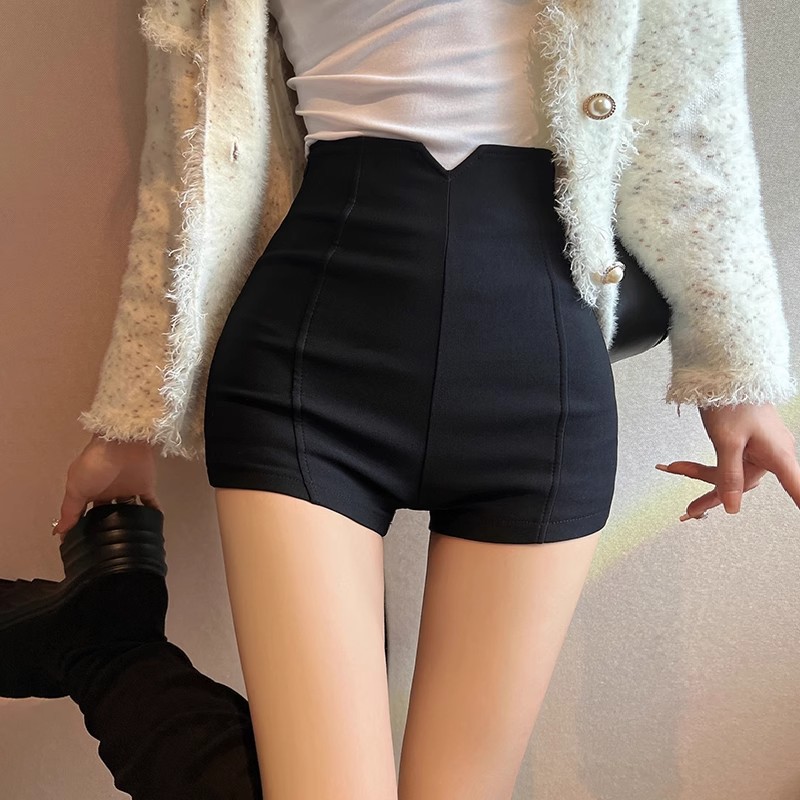 Shorts for women 2023 new autumn and winter Korean style stretch A- line wide leg high waist casual pants versatile slimming outer wear boot pants