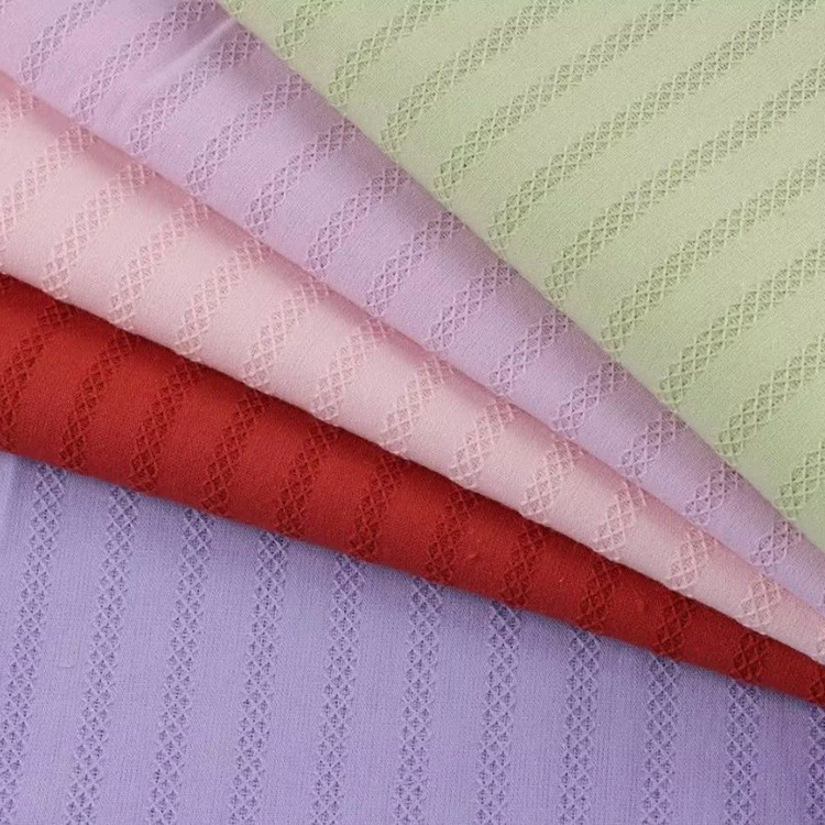Cotton stripe jacquard fabric spring and summer moisture absorption breathable fashion children's clothing shirt dress scarf fabric wholesale