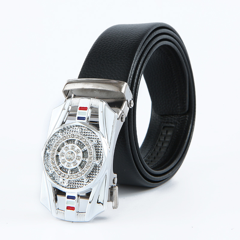 Picture of Belt Men's Time Run Belt Men's Business Trend Rotatable Automatic Buckle Pants Belt Douyin Live Broadcast Belt