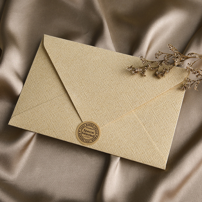 Picture of Linen Envelope Letter Paper Set Retro Love Letter Chinese Style Cowhide Special Paper Invitation Postcard Fire Paint Envelope