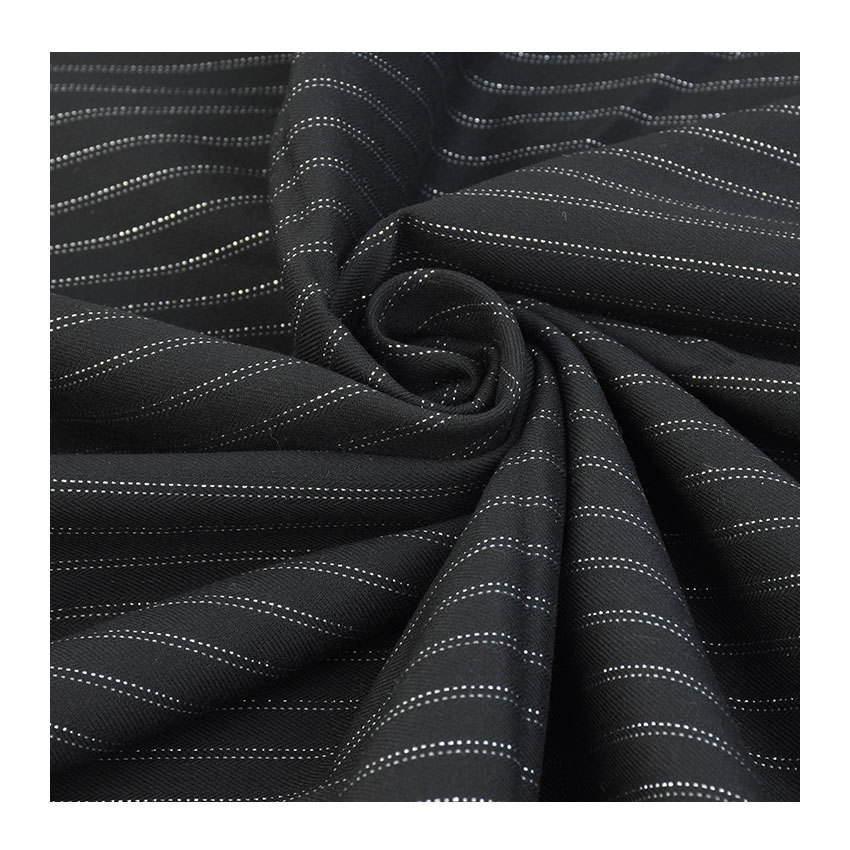 Polyester viscose yarn-dyed elastic gold thread vertical stripe yarn-dyed striped suit fabric tr yarn-dyed elastic trousers