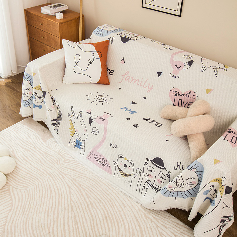 Picture of ins style sofa towel full cover cloth simple sofa cushion blanket all-inclusive universal cover towel four seasons universal sofa cover