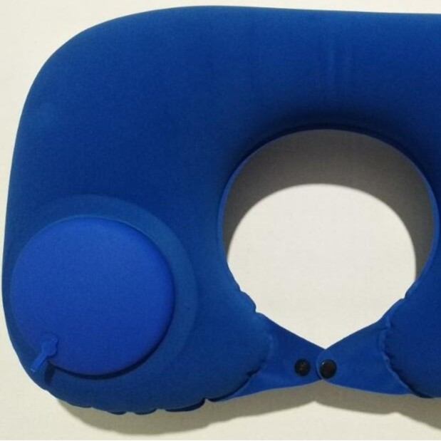Picture of Pressing Inflatable U-shaped Pillow Neck Pillow Travel Artifact Neck Folding Portable Flocking Air-blowing Travel Pillow U-shaped