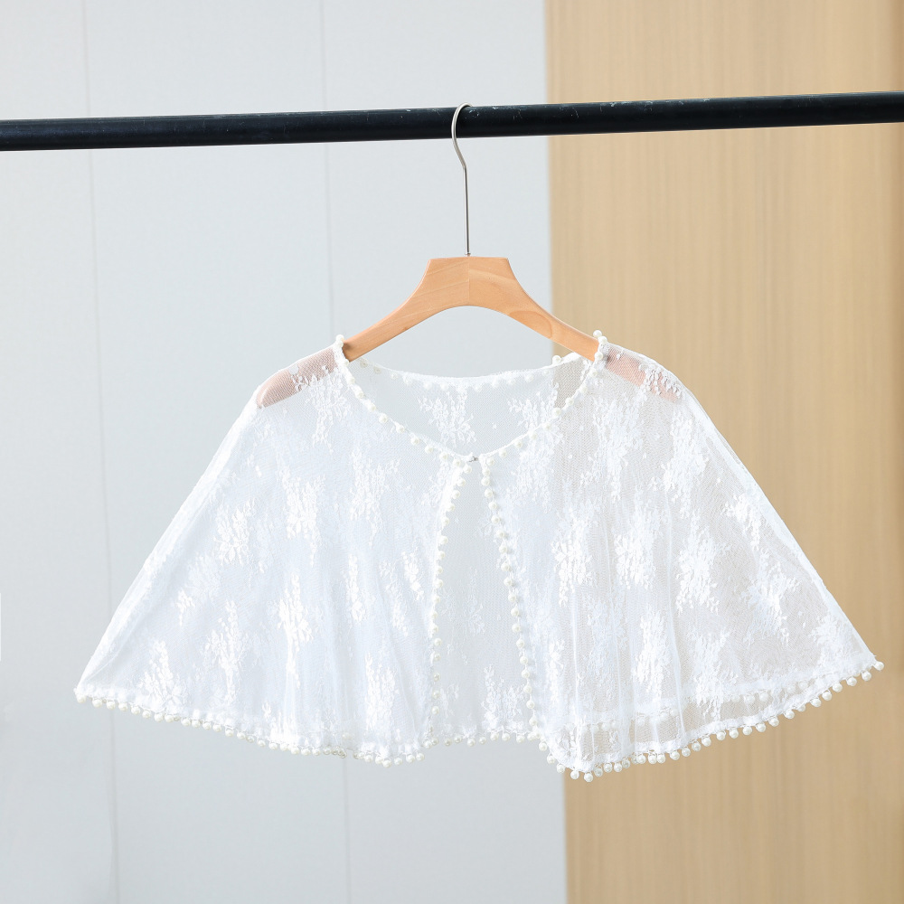 Picture of Summer 2025 Elegant Annual Meeting Wedding Shawl Cardigan Chinese Style Lace Thin Cheongsam Poncho Shawl Jacket
