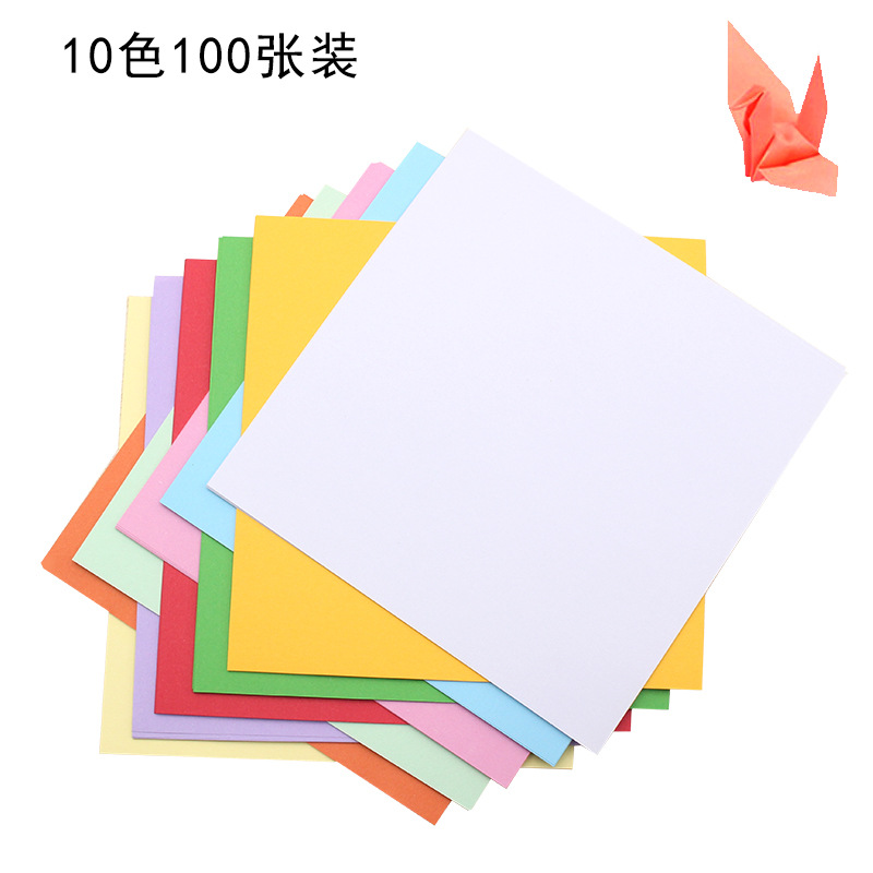 Picture of Huiyang cartoon hand origami 17cm square 100 pieces of color handmade paper 10 color origami 15cm children's diy