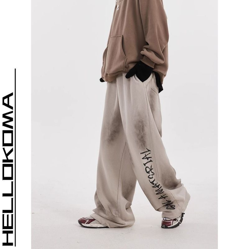 Picture of American Style High Street Outdoor Handsome Letter Straight Pants European and American Style New 2024 Old Trousers Men's High Street Trendy