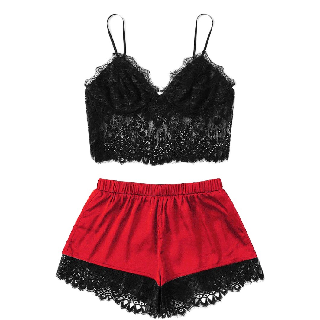 Cross-border supply of European and American foreign trade sexy underwear sexy women's split lace underwear sexy suit wholesale