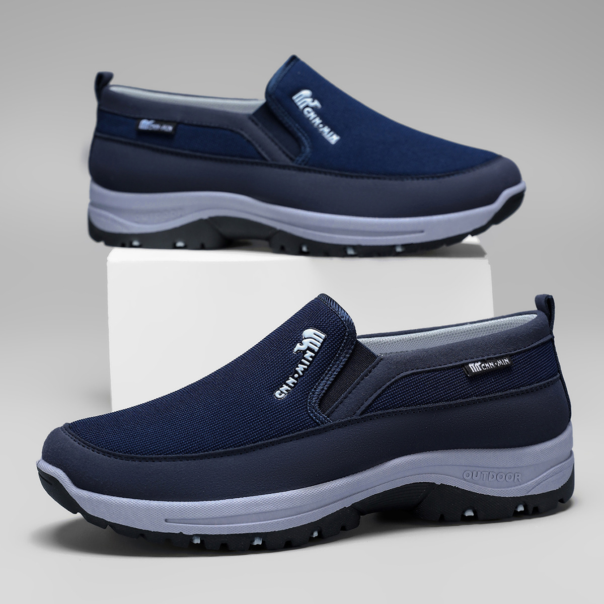Outdoor Men's Shoes, Spring New Style, Casual Sports Lightweight Shoes for Middle-Aged and Elderly People, Comfortable Slip-On Loafers 47
