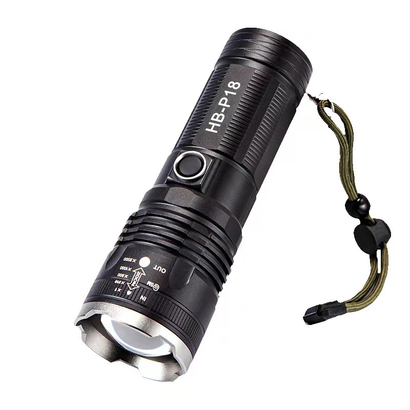 Cross-border New White Laser Telescopic Zoom Rechargeable Outdoor Long-range Long-range Strong White Laser Flashlight