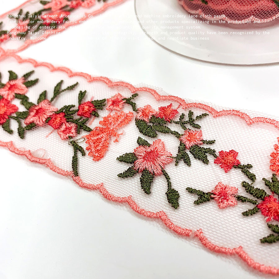 Good things color butterfly accessories mesh embroidery diy neckline clothing fabric lace bar code lace
