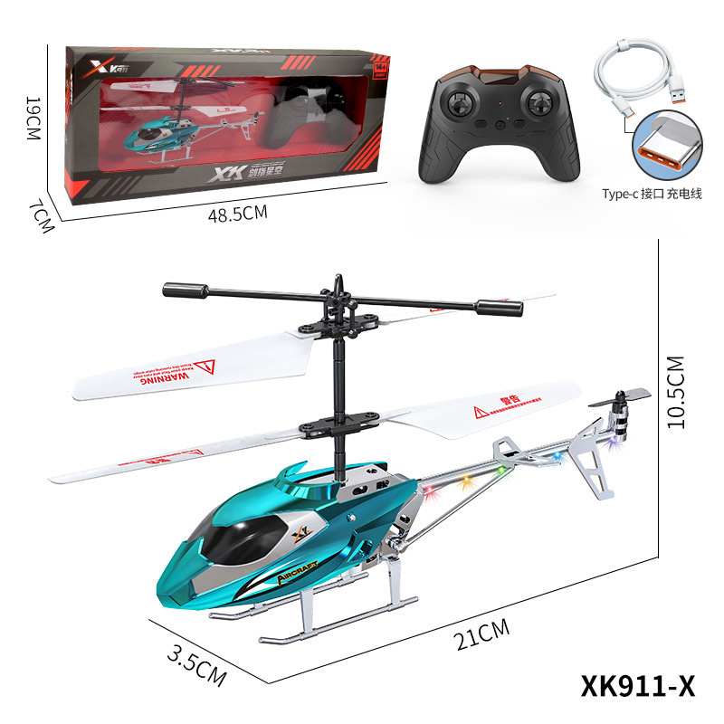 Picture of Remote Control Airplane Toy 3.5 Channel Crash-Resistant Light-Up Helicopter Model Drone Children's Sensor Remote Control