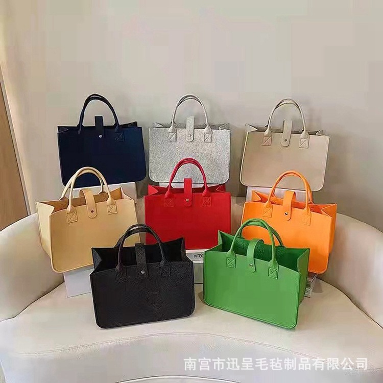 In stock wholesale multi-color felt handbag storage bag shopping bag large capacity Women's bag storage bag