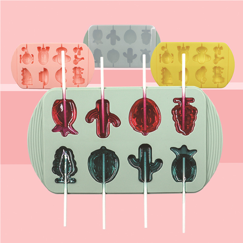 Picture of New Fruit Pass Tool Lollipop Mould with Lid Lollipop Mould Silicone Sugar Mould Cheese Stick