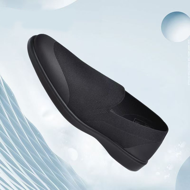 Summer Non-slip Cloth Shoes Men's New Breathable Flying Woven Shoes Casual Shoes Canvas Shoes Men's Black Thin Slip-on Shoes for Men