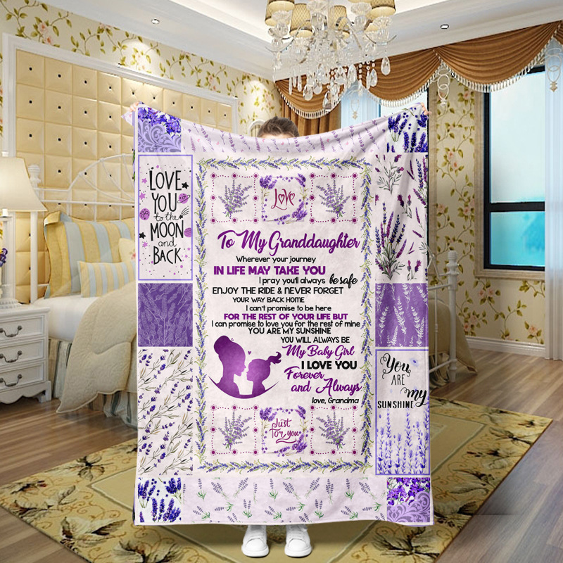 Picture of Family love teachers and students girlfriends love message flannel blanket summer air conditioning blanket autumn and winter nap printing blanket