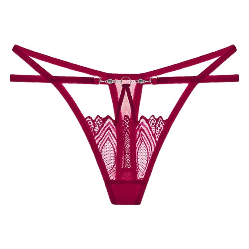 Long night sexy underwear women's fashion lace transparent temptation hollow thong low waist hot transparent T pants