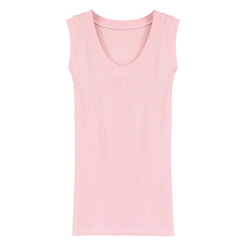 South Korea Dongdaemun Pure Desire Hot Girl Chest Sleeveless Top Women's 2025 New Summer Sexy Low Neck Tight Vest